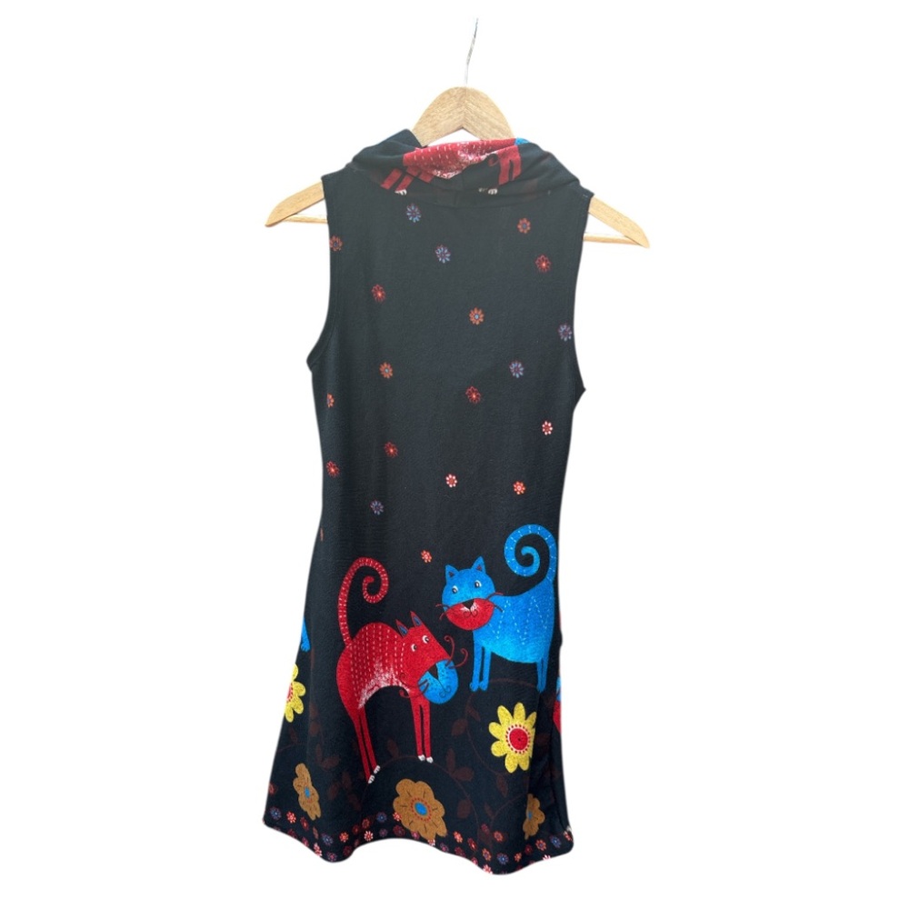 OIS Whimsical Cat Y2K style midi dress M - Picture 3 of 12